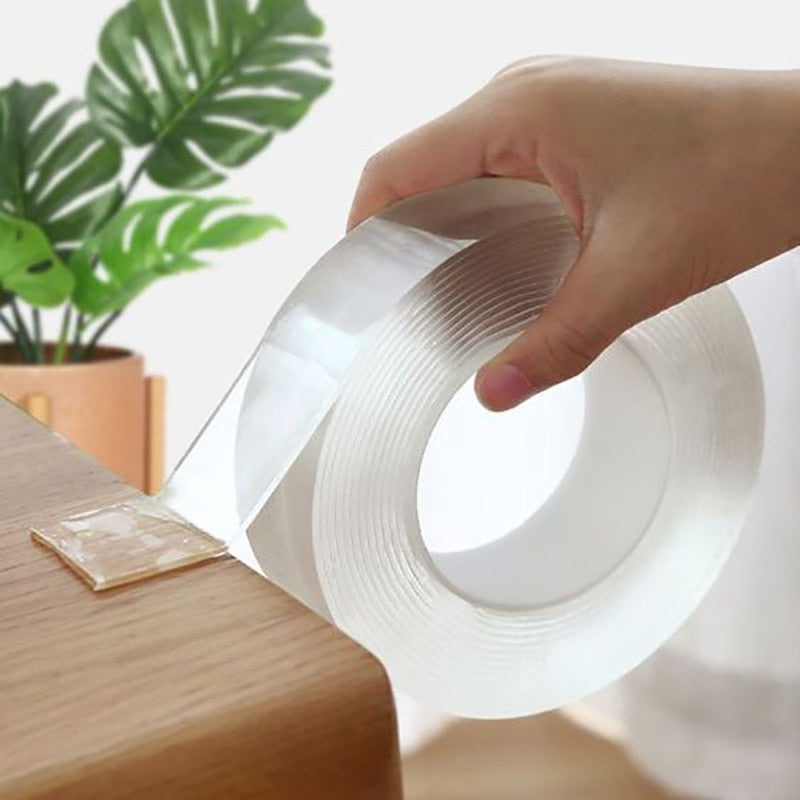 1/2/3/5M Nano Double Sided Tape Reusable Waterproof Adhesive Tapes Cleanable Kitchen Bathroom Tapes