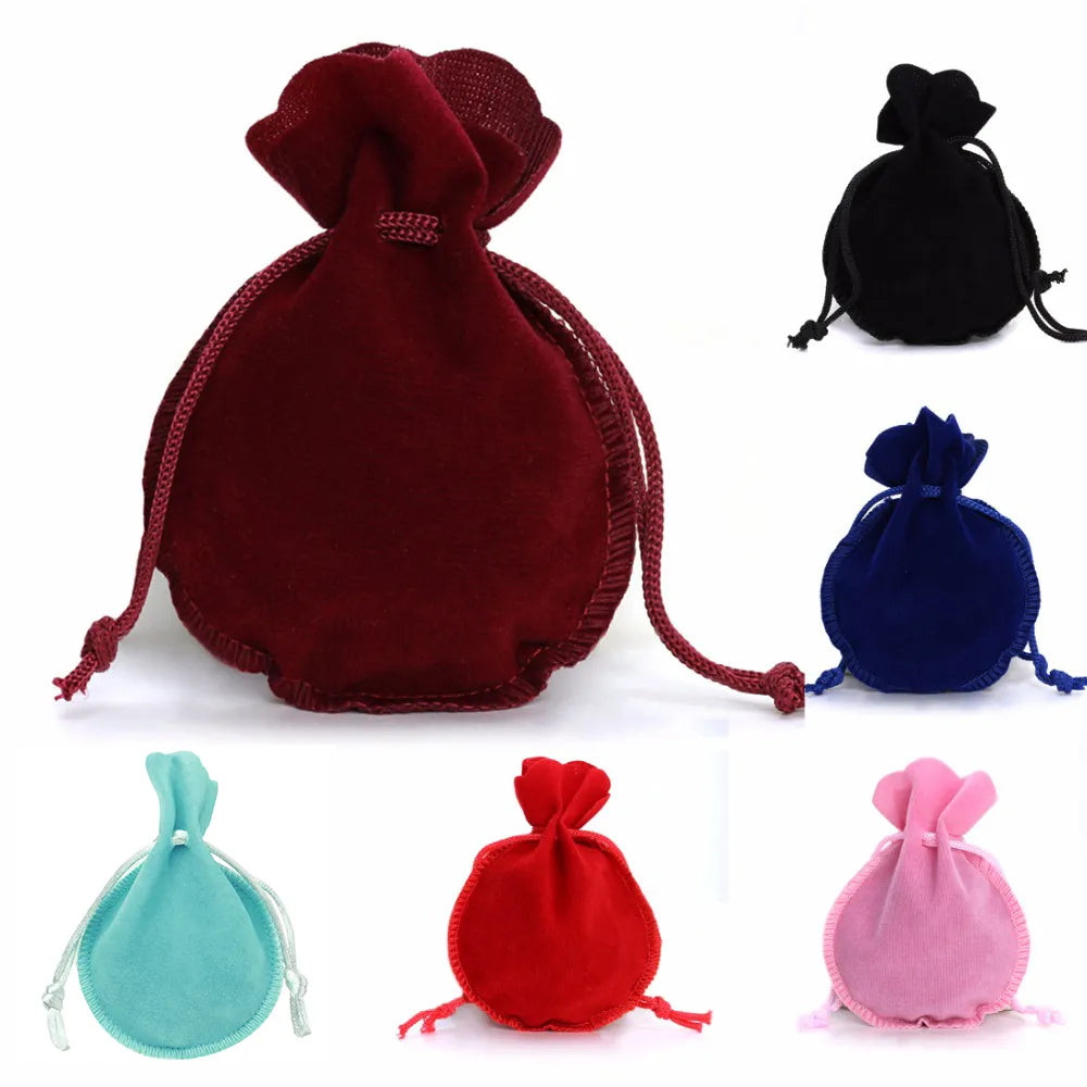 1-10pcs/lot Drawstring Velvet Bag Drawstring Calabash Pouch Jewelry Packaging Bag Wedding/Christmas Favor Pouches & Gift Bags