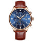 Blue dial+Rose case+Brown strap