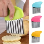 Potato Carrot Chip Dough Manual Crinkle Wavy Cutter Chopper Vegetable Fruit Slicer Stainless Steel Kitchen Tools