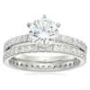 14k white gold 1.5ct 7.5mm moissanite ring