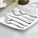 5PCS Eco-Friendly Stainless Steel Flatware Cutlery Set for Camping-Includes Steak Knife Fork Spoon