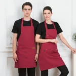 High Quality Polyester Baker Apron Kitchen Chef Barista Canvas Apron Adjustable BBQ Garden Embroidered Aprons