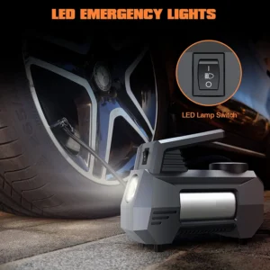 12V Tyre Inflator Air Pump Portable Car Air Compressor 150 PSI with Emergency LED Light for Car Motorcycle Bicycle