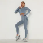 High Quality Women Seamless Breathable Long Sleeve Yoga Sportswear Clothing Gym Clothing Fitness Yoga