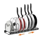 Kitchen Pot Rack Adjustable Expandable Pot Lid Holder Organizer for Cabinet Countertop and Under Cabinet Pots Pans Organizer