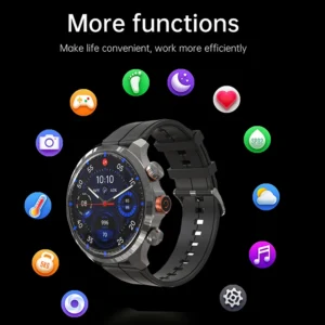 4G LTE Smartwatch for Men – Android/iOS, Full-Touch Fitness Watch