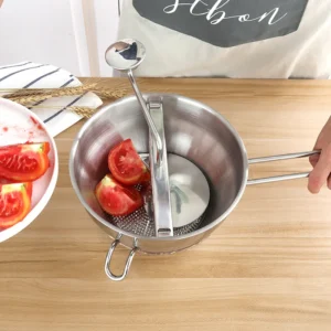 Food Mill Fruit Vegetable Shredder	Manual Grinder Tomato Sauce Applesauce Puree Mashed Potatoes Baby Food Vegetable Chopper