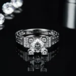 1ct Moissanite Ring – 925 Sterling Silver White Platinum Plated Women’s Wedding Band, Boho Chic Adjustable Fine Jewelry Gift