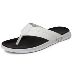 *Spring Anti Slippery Style Real Cowhide Material Full Grain Leather Men Summer Beach Casual Slipper Flip-Flops Outdoor