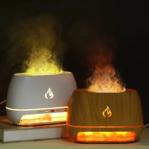 5V Plug in Diffusers Aroma Essential Oil Flame Room Perfumery Diffuser with Flame Light