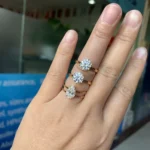 18K Solid Yellow Gold Ring 1 Carat Moissanite Wedding Ring Women