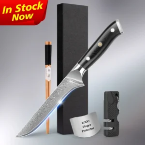 Black G10 Mosaic Pin Handle Professional 7 Inch Kitchen Filleting Knives Damascus Steel Fish Fillet Knife With Vg10 Core