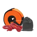 High Strength Orange Color Car Trailer Towing Rope 9 Meters 6 Tons 4X4 Towing Strap WITH D Shackle