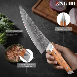 Premium 67-Layer Damascus Steel Nakiri Knife Super Sharp