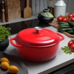 28cm Classic Cast Iron Enamel Dutch Oven Pot Metal Design Style