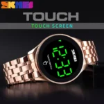 Unisex Digital Watch Water-Resistant Steel Strap with Oversized Bold Characters