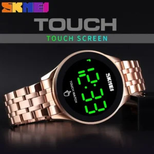 Unisex Digital Watch Water-Resistant Steel Strap with Oversized Bold Characters