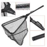 78CM Folding Fish Landing Net Portable Collapsible Triangular Fly Fishing Long Handle  Landing Net