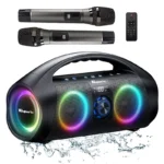Karaoke Wireless Speaker with Mic 120W Built-in Breathing Light  IPX7 Waterproof Loud Stereo Portable Deep Bass for Outdoor