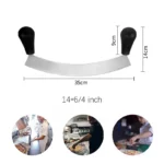 Pizza Rocker Cutter Stainless Steel Pizza Chopper Kitchen Knife Two Handles Cutter Tool Use for Waffle Cookies
