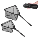 78CM Folding Fish Landing Net Portable Collapsible Triangular Fly Fishing Long Handle  Landing Net