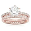 14k rose gold 1.5ct 7.5mm moissanite ring