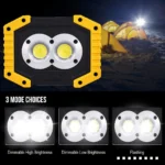 COB 30W LED Work Light Rechargeable Waterproof Flood Lights for Outdoor Camping Hiking Emergency Car Repairing Job Site Lights