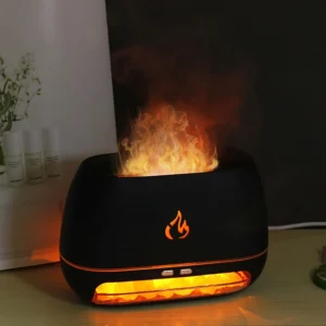 5V Plug in Diffusers Aroma Essential Oil Flame Room Perfumery Diffuser with Flame Light