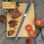 Amber Blue Pakkawood Handle Fillet Fish Japanese Sashimi Knife Yanagiba Knife Sushi Knife