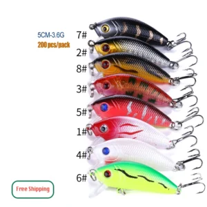 100pcs Minnow Lures Fishing Free Shipping Hard Minnow Fishing Lures