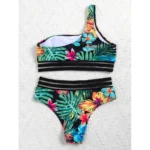 JSN6218 African One Shoulder Top Print Beachwear Swimwear Women Bikini Two Piece Swimsuit