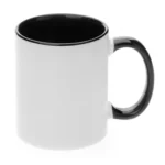 POD 11oz Sublimation Blank Ceramic Coffee Taza Two Tone Mug Inner and Handle Color Black