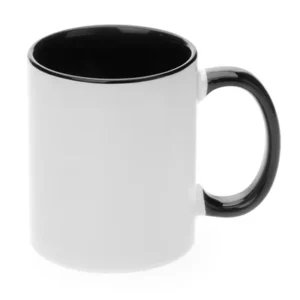 POD 11oz Sublimation Blank Ceramic Coffee Taza Two Tone Mug Inner and Handle Color Black