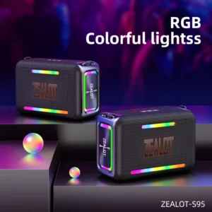 ZEALOT S95 120W Wireless Speaker with Bass, IPX6 Waterproof Support AUX/TF/AUX/TWS/EQ Mode/RGB Lights for Party