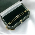 Feminina De Prata Natural Gemstone Rose Quartz Topaz Peridot S925 Link Chain Bracelet HI062