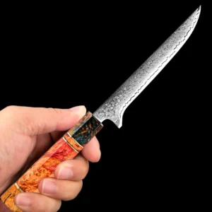 6" Boning Knife Damascus Steel Pro Bone Removal Steak Sushi Salmon Filleting Slicing Cutting Tools by Kitchen Chefs High-end