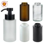 Matte Lotion Pump Glass Soap Dispenser with 304 Stainless Steel Pump Luxury Modern Soap Dispenser for Bathroom Accessories