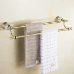 Stainless Steel Bathroom Accessories Set Wall Mount Towel Rack Set Polish Gold