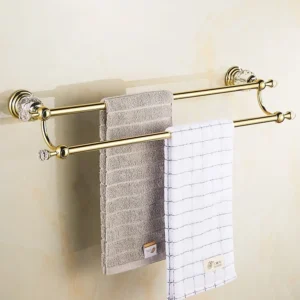 Stainless Steel Bathroom Accessories Set Wall Mount Towel Rack Set Polish Gold