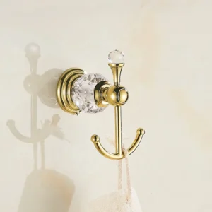 Stainless Steel Bathroom Accessories Set Wall Mount Towel Rack Set Polish Gold