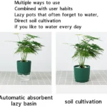 Self-Absorbent Flower Pot Self Watering Plastic Planter Wicking Pots Modern Decorative Planter Pot