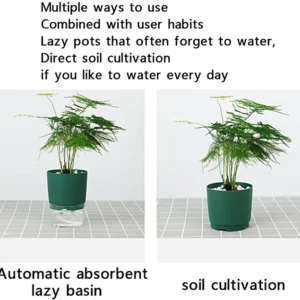 Self-Absorbent Flower Pot Self Watering Plastic Planter Wicking Pots Modern Decorative Planter Pot