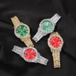 Hip Hop Full Iced Out Rhinestone Watch Luxury Wrist Watch Quartz Watch for Women Man Rapper