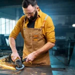 Apron With Removable Adjustable Strap Work Apron Durable Washed Canvas Chef Bib Apron