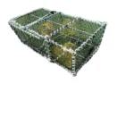 HDPE Aquaculture Trap Cage Square Ocean Crab Pot Fish Bait Trap Multifilament Style Features Metal Coating Frame
