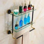 Luxury Black Gold Wall Mount Bathroom Accessories Set