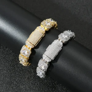 Hip Hop 13mm Micro Paved Cubic Zircon Tennis Chain Bracelet