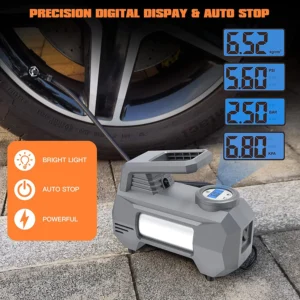 12V Tyre Inflator Air Pump Portable Car Air Compressor 150 PSI with Emergency LED Light for Car Motorcycle Bicycle