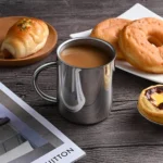 6.7oz/200ml Double Walled Coffee Mugs Stainless Steel Tea Cups Kids Camping Mugs With Handle